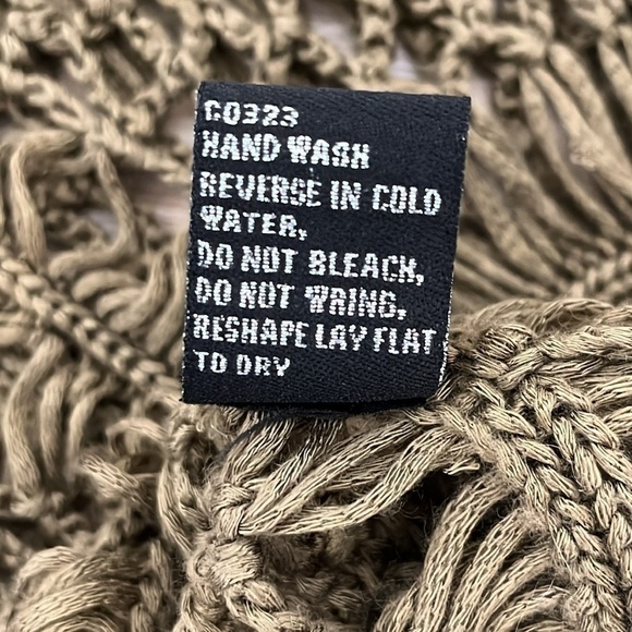 Lisa International Womens Open Loose Knit Sweater Top Brown Festival Boho PL - Picture 8 of 14